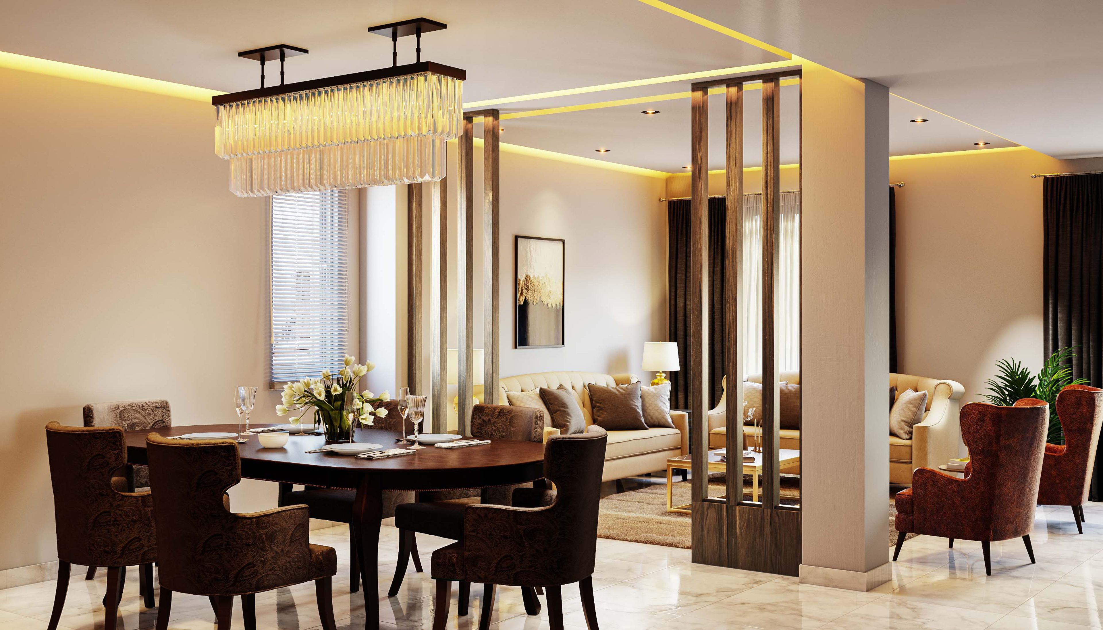 Contemporary Single-Layered Gypsum False Ceiling Design