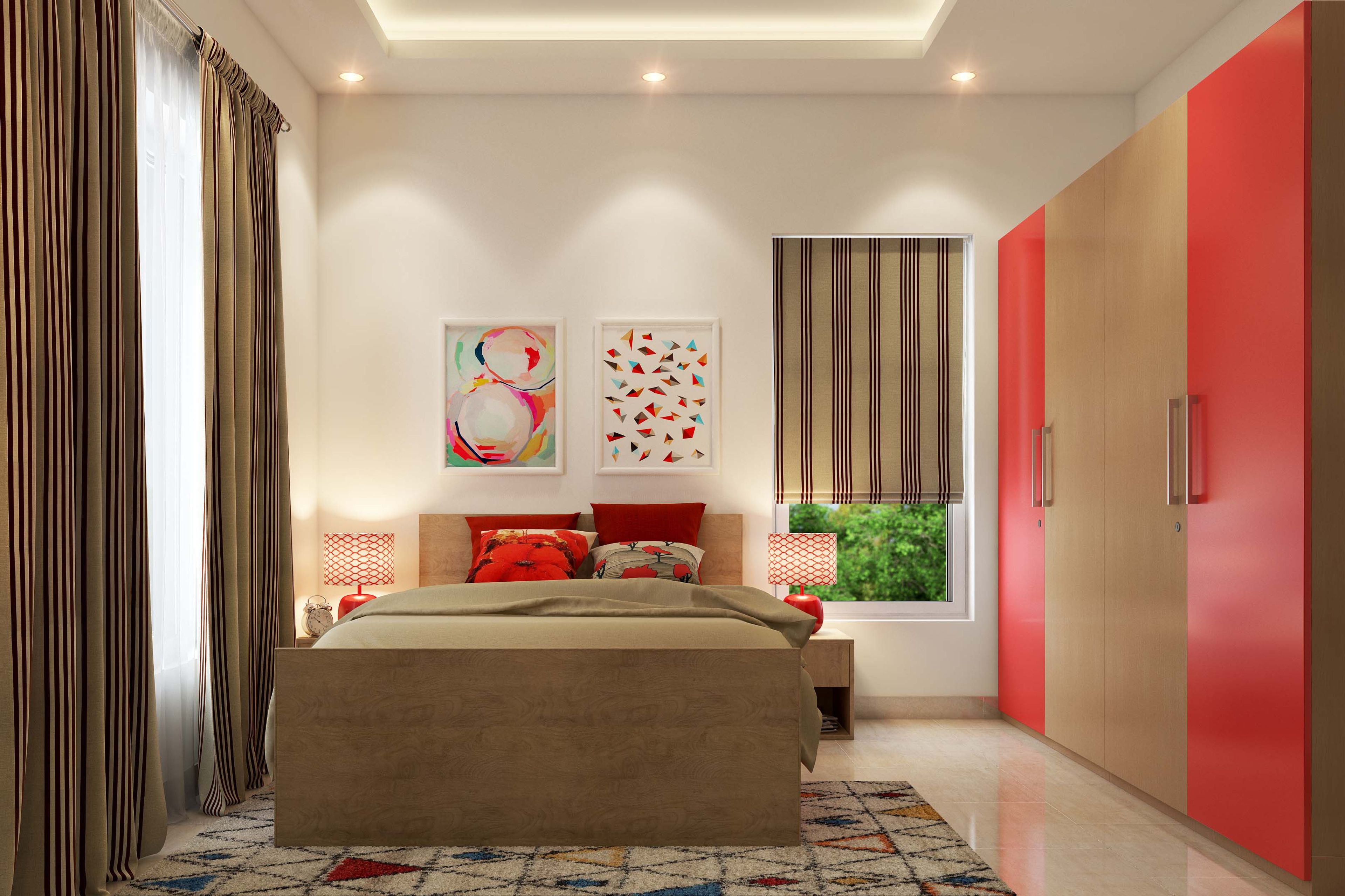 Contemporary Kids Bedroom Design With Wooden Bed With Storage