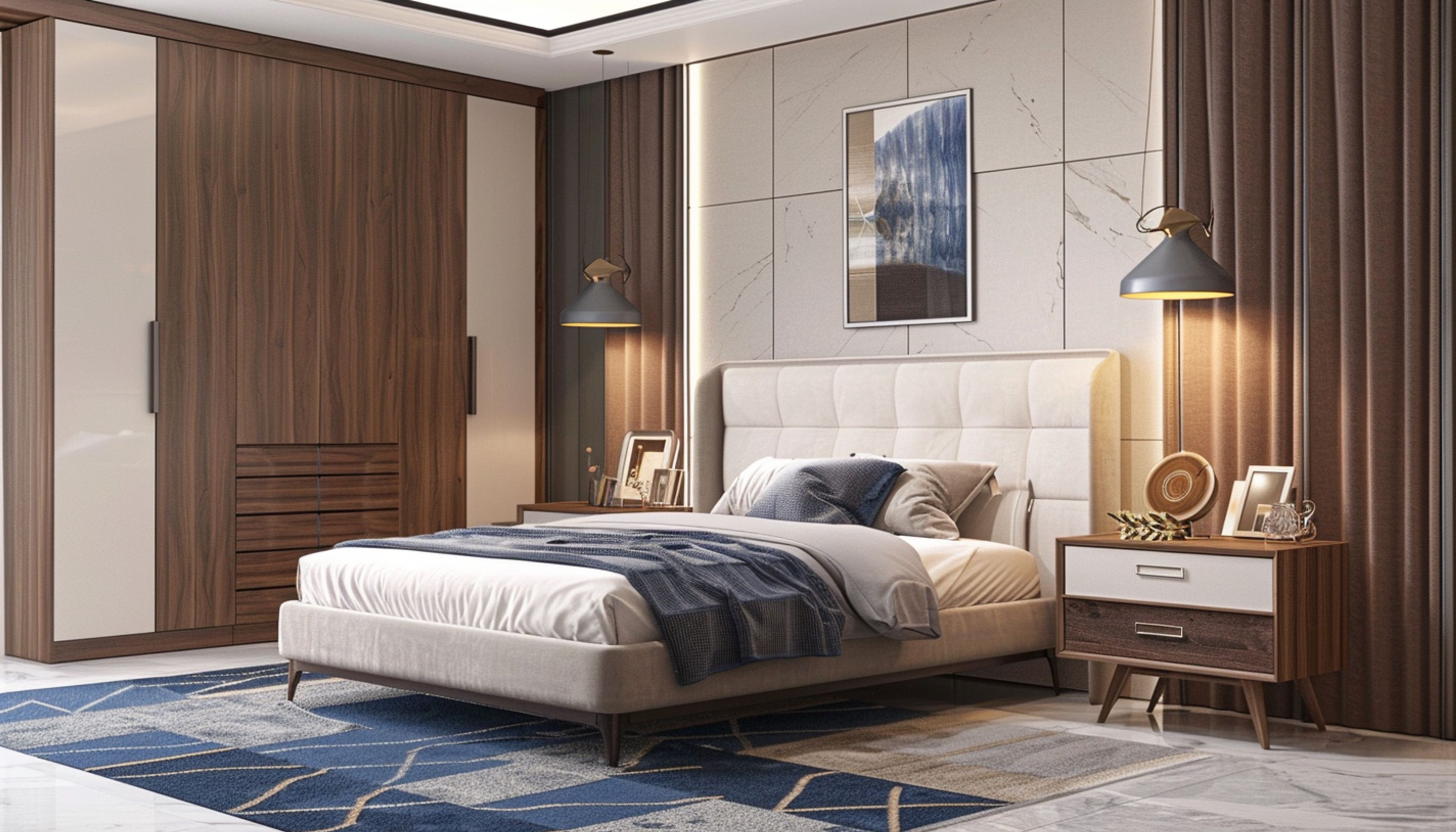 Master Bedroom Design in Modern Style with King Bed