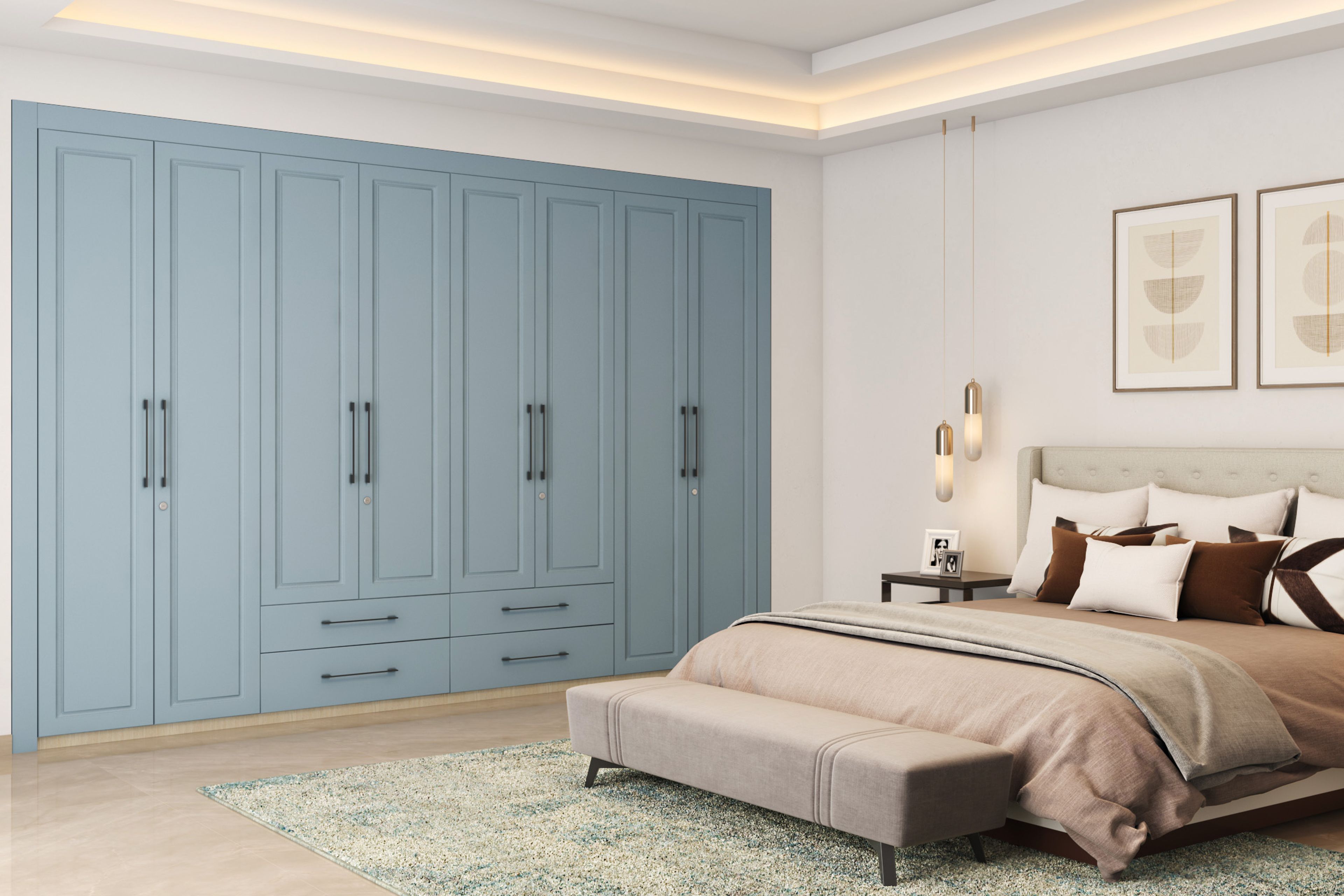 Classic Frame Design Wardrobe Design with Extra Drawer Storage